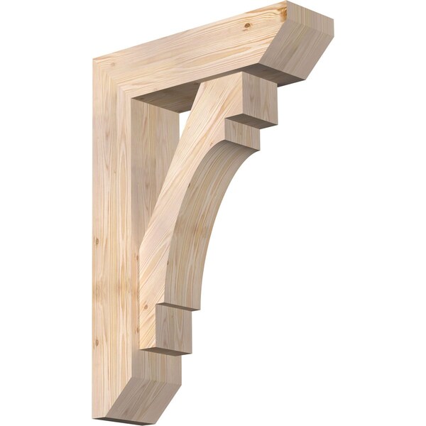 Ekena Millwork Merced Slat Smooth Bracket w/ Offset Brace, Douglas Fir, 7 1/2"W x 26"D x 38"H BKT0806X26X38MRC06SDF - main